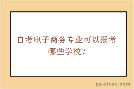 自考電子商務(wù)學(xué)校