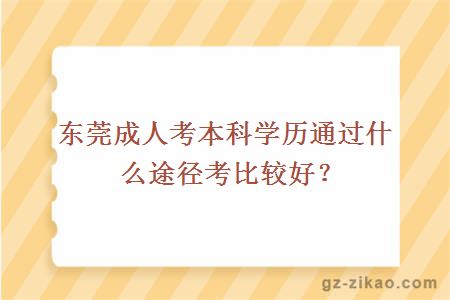 東莞成人考本科學(xué)歷通過(guò)什么途徑考比較好？