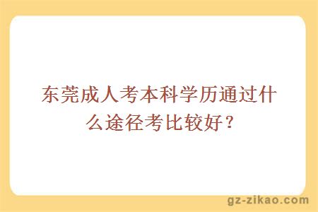 東莞成人自考本科