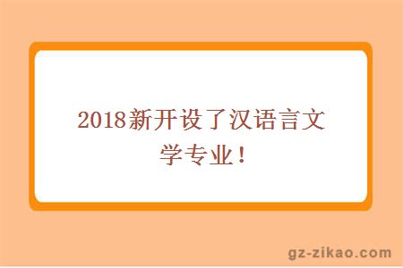 2018新開(kāi)設了漢語(yǔ)言文學(xué)專(zhuān)業(yè)！