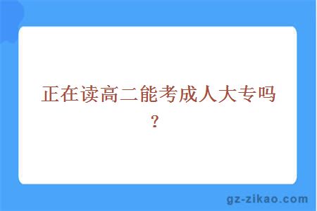 正在讀高二能考成人大專(zhuān)嗎？