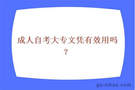 成人自考大專(zhuān)文憑有效用嗎？
