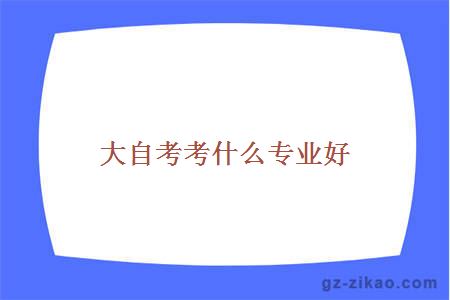 大自考考什么專(zhuān)業(yè)好