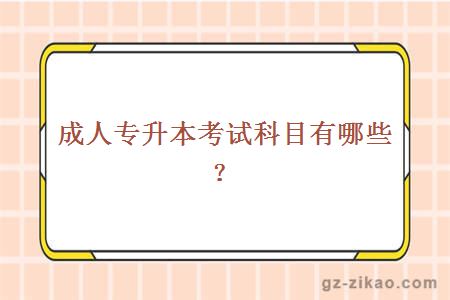 成人專(zhuān)升本考試科目