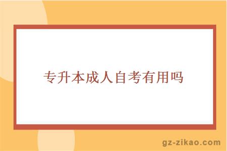 專(zhuān)升本成人自考有用嗎