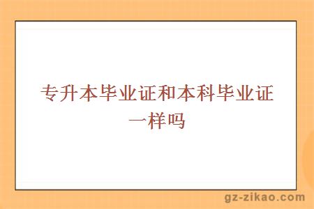 專(zhuān)升本畢業(yè)證和本科畢業(yè)證
