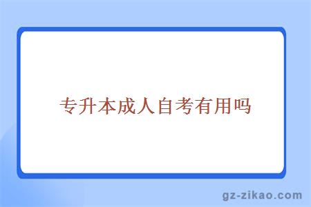 專(zhuān)升本成人自考有用嗎