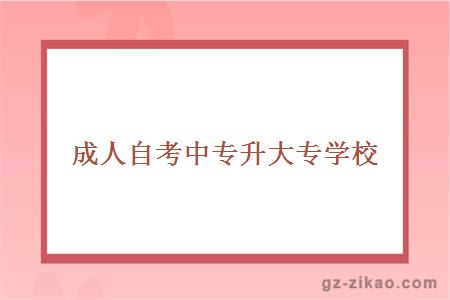 成人中專(zhuān)升大專(zhuān)學(xué)校