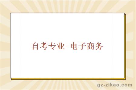 自考專(zhuān)業(yè)-電子商務(wù)
