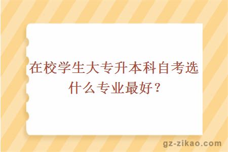 在校學(xué)生大專(zhuān)升本科自考選什么專(zhuān)業(yè)最好？