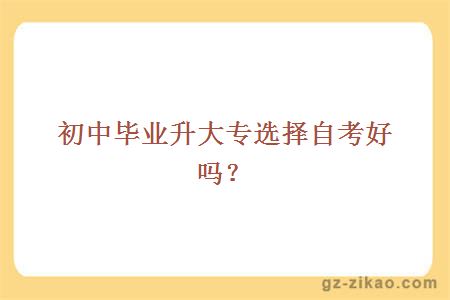 初中畢業(yè)升大專(zhuān)選擇自考好嗎？