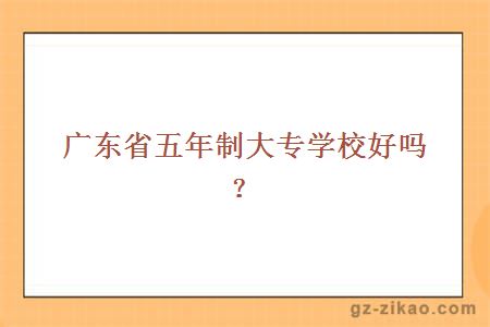 廣東省五年制大專(zhuān)學(xué)校好嗎？