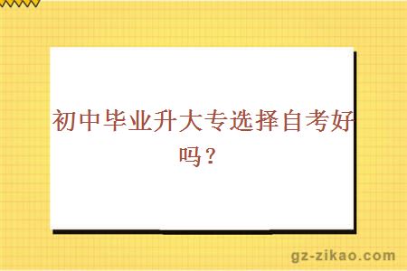 初中畢業(yè)升大專(zhuān)選擇自考