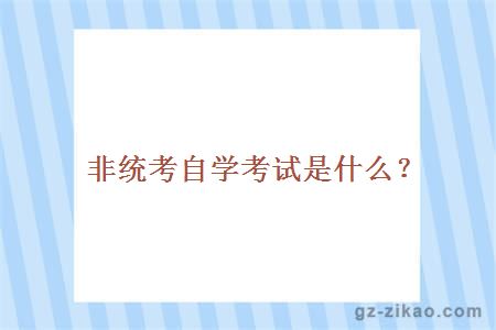 非統考自學(xué)考試是什么