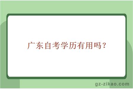 廣東自考學(xué)歷有用嗎