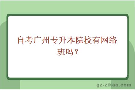自考廣州專(zhuān)升本院校有網(wǎng)絡(luò )班嗎？