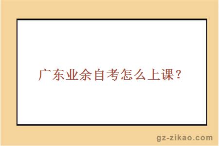 廣東業(yè)余自考怎么上課