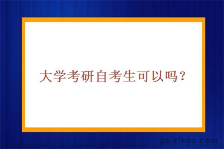 大學(xué)考研自考生可以嗎？