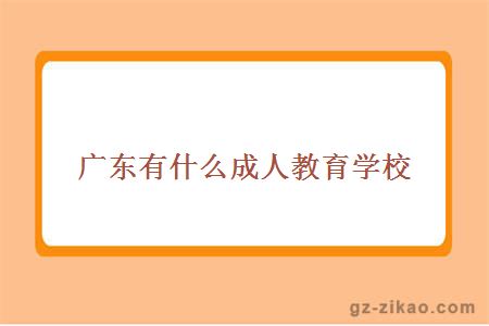 廣東有什么成人教育學(xué)校