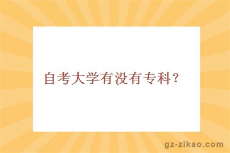 自考大學(xué)有沒(méi)有專(zhuān)科