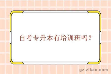 自考專(zhuān)升本有培訓班嗎？