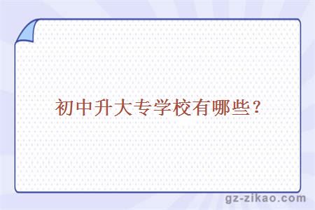 初中升大專(zhuān)學(xué)校有哪些？