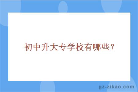 初中升大專(zhuān)學(xué)校