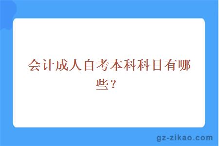 會(huì )計成人自考本科考試科目