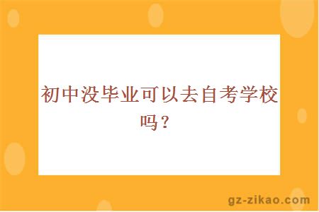 初中沒(méi)畢業(yè)可以去自考學(xué)校嗎？