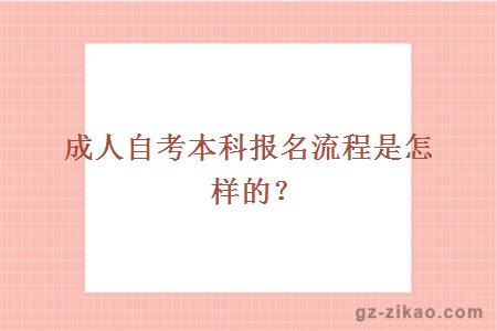 成人自考本科報名流程