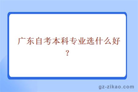 廣東自考本科專(zhuān)業(yè)選什么好？
