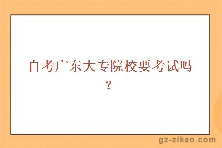 自考廣東大專(zhuān)院校要考試嗎
