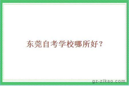 東莞自考學(xué)校哪所好