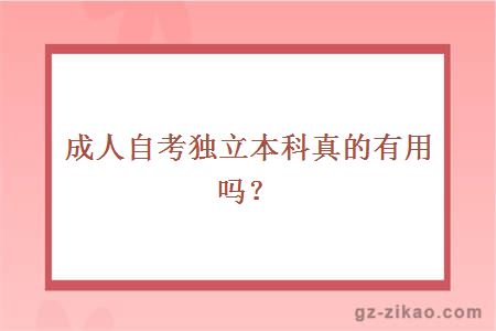 成人自考獨立本科真的有用嗎？