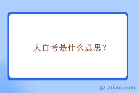 大自考是什么意思？