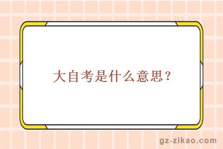 大自考是什么意思？
