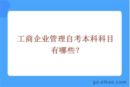 工商企業(yè)管理自考本科科目