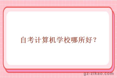 自考計算機學(xué)校哪所好？