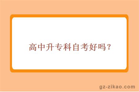 高中升專(zhuān)科自考好嗎？