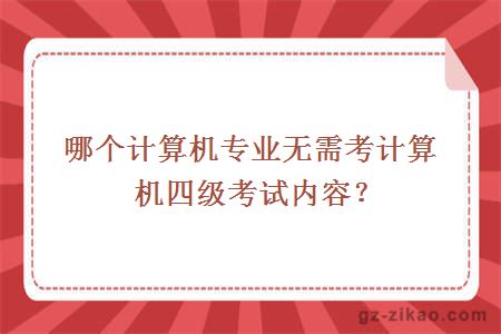 哪個(gè)計算機專(zhuān)業(yè)無(wú)需考計算機四級考試內容？