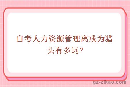自考人力資源管理離成為獵頭有多遠？