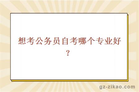 想考公務(wù)員自考哪個(gè)專(zhuān)業(yè)好？