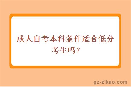成人自考本科條件適合低分考生嗎？