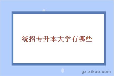統招專(zhuān)升本大學(xué)有哪些