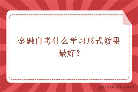 金融自考什么學(xué)習形式效果最好？