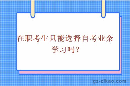在職考生只能選擇自考業(yè)余學(xué)習嗎？