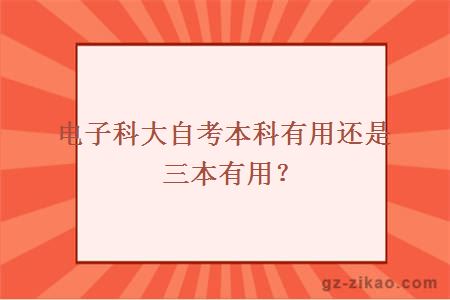 電子科大自考本科有用還是三本有用？