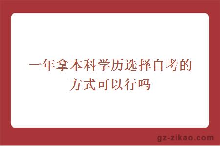 一年本科自考