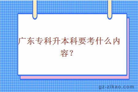 廣東專(zhuān)科升本科要考什么內容？
