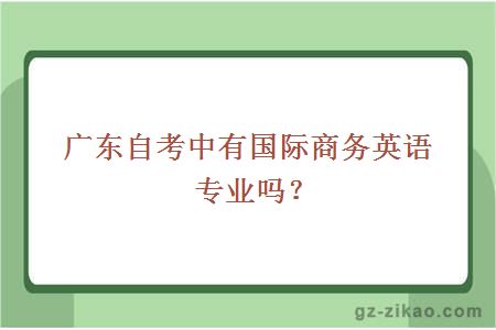 廣東自考中有國際商務(wù)英語(yǔ)專(zhuān)業(yè)嗎？